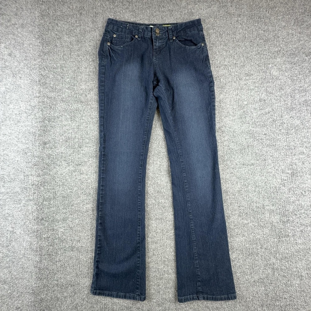 Indigo Rein Jeans Womens 5 Medium Wash Blue Mid Rise Straight Stretch Denim